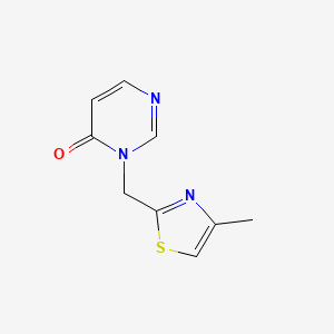 molecular formula C9H9N3OS B7630683 3-[(4-Methyl-1,3-thiazol-2-yl)methyl]pyrimidin-4-one 