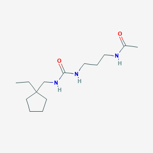 molecular formula C14H27N3O2 B7630685 N-[3-[(1-ethylcyclopentyl)methylcarbamoylamino]propyl]acetamide 