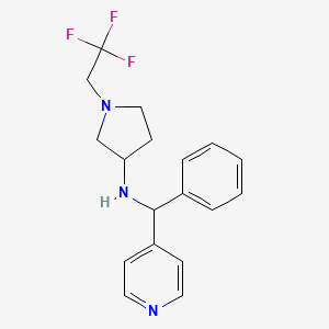molecular formula C18H20F3N3 B7630700 N-[phenyl(pyridin-4-yl)methyl]-1-(2,2,2-trifluoroethyl)pyrrolidin-3-amine 