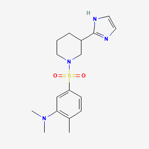 molecular formula C17H24N4O2S B7630714 5-[3-(1H-imidazol-2-yl)piperidin-1-yl]sulfonyl-N,N,2-trimethylaniline 