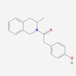 molecular formula C18H19NO2 B7630716 2-(4-hydroxyphenyl)-1-(3-methyl-3,4-dihydro-1H-isoquinolin-2-yl)ethanone 