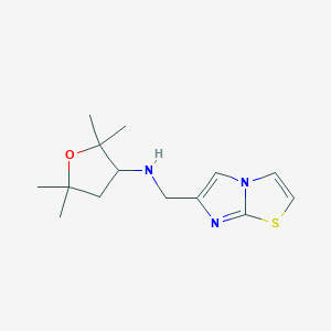 molecular formula C14H21N3OS B7630720 N-(imidazo[2,1-b][1,3]thiazol-6-ylmethyl)-2,2,5,5-tetramethyloxolan-3-amine 