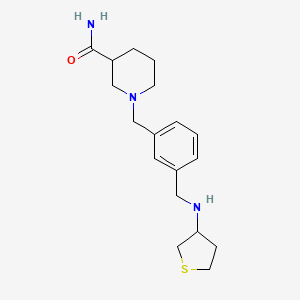 molecular formula C18H27N3OS B7630722 1-[[3-[(Thiolan-3-ylamino)methyl]phenyl]methyl]piperidine-3-carboxamide 