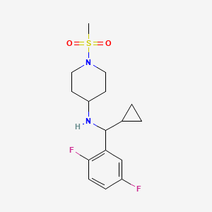 molecular formula C16H22F2N2O2S B7630731 N-[cyclopropyl-(2,5-difluorophenyl)methyl]-1-methylsulfonylpiperidin-4-amine 