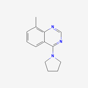 molecular formula C13H15N3 B7630736 8-Methyl-4-pyrrolidin-1-ylquinazoline 