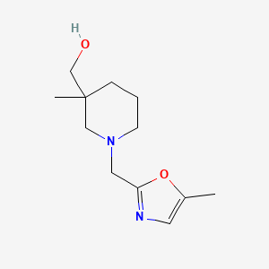 molecular formula C12H20N2O2 B7630738 [3-Methyl-1-[(5-methyl-1,3-oxazol-2-yl)methyl]piperidin-3-yl]methanol 