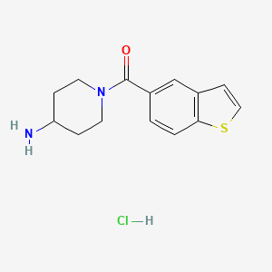 molecular formula C14H17ClN2OS B7630746 (4-Aminopiperidin-1-yl)-(1-benzothiophen-5-yl)methanone;hydrochloride 