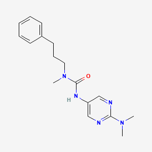 molecular formula C17H23N5O B7630756 3-[2-(Dimethylamino)pyrimidin-5-yl]-1-methyl-1-(3-phenylpropyl)urea 