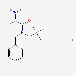molecular formula C15H25ClN2O B7630759 (2S)-2-amino-N-benzyl-N-(2,2-dimethylpropyl)propanamide;hydrochloride 