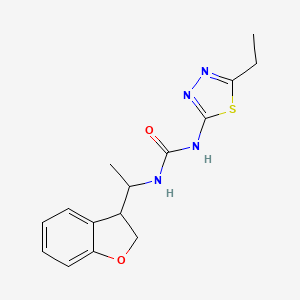 molecular formula C15H18N4O2S B7630778 1-[1-(2,3-Dihydro-1-benzofuran-3-yl)ethyl]-3-(5-ethyl-1,3,4-thiadiazol-2-yl)urea 
