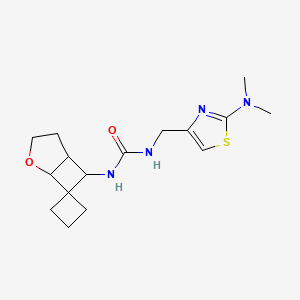molecular formula C16H24N4O2S B7630780 1-[[2-(Dimethylamino)-1,3-thiazol-4-yl]methyl]-3-spiro[2-oxabicyclo[3.2.0]heptane-7,1'-cyclobutane]-6-ylurea 