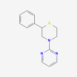 molecular formula C14H15N3S B7630787 2-Phenyl-4-pyrimidin-2-ylthiomorpholine 