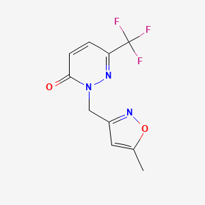 molecular formula C10H8F3N3O2 B7630852 2-[(5-Methyl-1,2-oxazol-3-yl)methyl]-6-(trifluoromethyl)pyridazin-3-one 