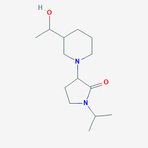 molecular formula C14H26N2O2 B7630858 3-[3-(1-Hydroxyethyl)piperidin-1-yl]-1-propan-2-ylpyrrolidin-2-one 