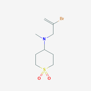 molecular formula C9H16BrNO2S B7630878 N-(2-bromoprop-2-enyl)-N-methyl-1,1-dioxothian-4-amine 