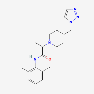molecular formula C19H27N5O B7630888 N-(2,6-dimethylphenyl)-2-[4-(triazol-1-ylmethyl)piperidin-1-yl]propanamide 