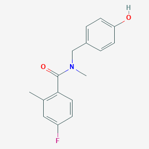 molecular formula C16H16FNO2 B7630908 4-fluoro-N-[(4-hydroxyphenyl)methyl]-N,2-dimethylbenzamide 
