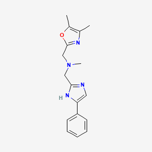 molecular formula C17H20N4O B7630914 N-[(4,5-dimethyl-1,3-oxazol-2-yl)methyl]-N-methyl-1-(5-phenyl-1H-imidazol-2-yl)methanamine 
