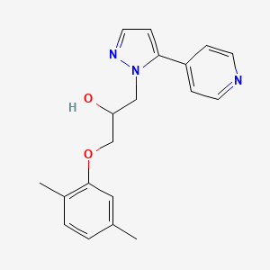 molecular formula C19H21N3O2 B7630925 1-(2,5-Dimethylphenoxy)-3-(5-pyridin-4-ylpyrazol-1-yl)propan-2-ol 