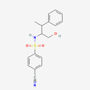 molecular formula C17H18N2O3S B7630939 4-cyano-N-(1-hydroxy-3-phenylbutan-2-yl)benzenesulfonamide 
