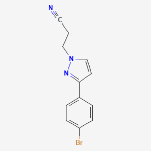 molecular formula C12H10BrN3 B7630956 3-[3-(4-Bromophenyl)pyrazol-1-yl]propanenitrile 