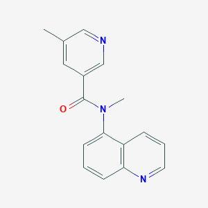 molecular formula C17H15N3O B7630959 N,5-dimethyl-N-quinolin-5-ylpyridine-3-carboxamide 