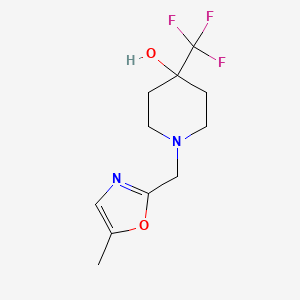 molecular formula C11H15F3N2O2 B7630980 1-[(5-Methyl-1,3-oxazol-2-yl)methyl]-4-(trifluoromethyl)piperidin-4-ol 