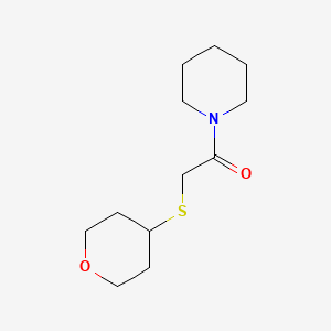 molecular formula C12H21NO2S B7630990 2-(Oxan-4-ylsulfanyl)-1-piperidin-1-ylethanone 