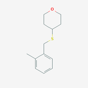 molecular formula C13H18OS B7630993 4-[(2-Methylphenyl)methylsulfanyl]oxane 