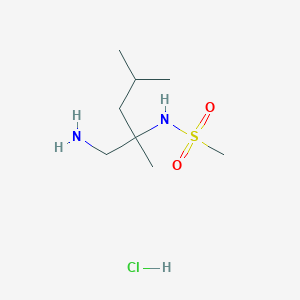 molecular formula C8H21ClN2O2S B7631002 N-(1-amino-2,4-dimethylpentan-2-yl)methanesulfonamide;hydrochloride 