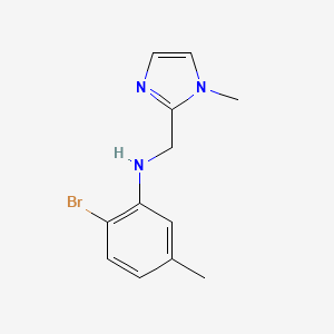 molecular formula C12H14BrN3 B7631005 2-bromo-5-methyl-N-[(1-methylimidazol-2-yl)methyl]aniline 