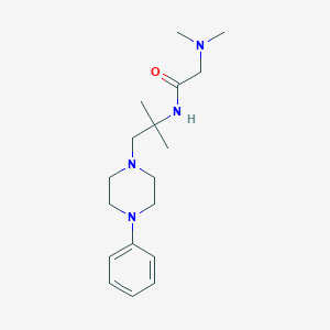 molecular formula C18H30N4O B7631030 2-(dimethylamino)-N-[2-methyl-1-(4-phenylpiperazin-1-yl)propan-2-yl]acetamide 