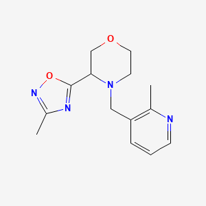 molecular formula C14H18N4O2 B7631090 3-(3-Methyl-1,2,4-oxadiazol-5-yl)-4-[(2-methylpyridin-3-yl)methyl]morpholine 