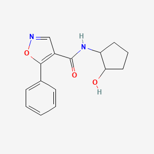 molecular formula C15H16N2O3 B7631092 N-(2-hydroxycyclopentyl)-5-phenyl-1,2-oxazole-4-carboxamide 
