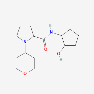 N-(2-hydroxycyclopentyl)-1-(oxan-4-yl)pyrrolidine-2-carboxamide