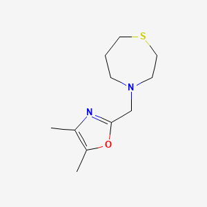 molecular formula C11H18N2OS B7631125 4,5-Dimethyl-2-(1,4-thiazepan-4-ylmethyl)-1,3-oxazole 