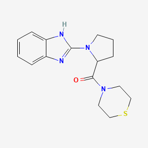 molecular formula C16H20N4OS B7631140 [1-(1H-benzimidazol-2-yl)pyrrolidin-2-yl]-thiomorpholin-4-ylmethanone 