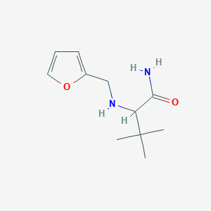molecular formula C11H18N2O2 B7631147 2-(Furan-2-ylmethylamino)-3,3-dimethylbutanamide 