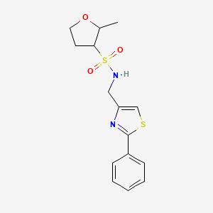 molecular formula C15H18N2O3S2 B7631153 2-methyl-N-[(2-phenyl-1,3-thiazol-4-yl)methyl]oxolane-3-sulfonamide 