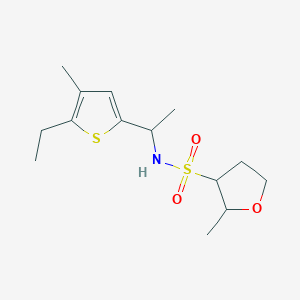 molecular formula C14H23NO3S2 B7631165 N-[1-(5-ethyl-4-methylthiophen-2-yl)ethyl]-2-methyloxolane-3-sulfonamide 