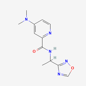 molecular formula C12H15N5O2 B7631180 4-(dimethylamino)-N-[1-(1,2,4-oxadiazol-3-yl)ethyl]pyridine-2-carboxamide 