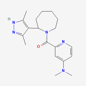 molecular formula C19H27N5O B7631191 [4-(dimethylamino)pyridin-2-yl]-[2-(3,5-dimethyl-1H-pyrazol-4-yl)azepan-1-yl]methanone 