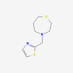 molecular formula C9H14N2S2 B7631206 4-(1,3-Thiazol-2-ylmethyl)-1,4-thiazepane 