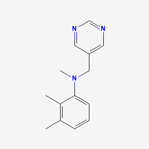 molecular formula C14H17N3 B7631243 N,2,3-trimethyl-N-(pyrimidin-5-ylmethyl)aniline 