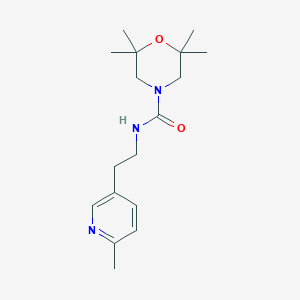 molecular formula C17H27N3O2 B7631268 2,2,6,6-tetramethyl-N-[2-(6-methylpyridin-3-yl)ethyl]morpholine-4-carboxamide 