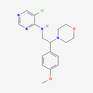 molecular formula C17H21ClN4O2 B7631274 5-chloro-N-[2-(4-methoxyphenyl)-2-morpholin-4-ylethyl]pyrimidin-4-amine 