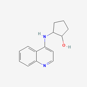 molecular formula C14H16N2O B7631291 2-(Quinolin-4-ylamino)cyclopentan-1-ol 