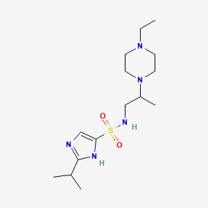 molecular formula C15H29N5O2S B7631311 N-[2-(4-ethylpiperazin-1-yl)propyl]-2-propan-2-yl-1H-imidazole-5-sulfonamide 