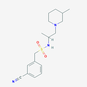 molecular formula C17H25N3O2S B7631316 1-(3-cyanophenyl)-N-[1-(3-methylpiperidin-1-yl)propan-2-yl]methanesulfonamide 