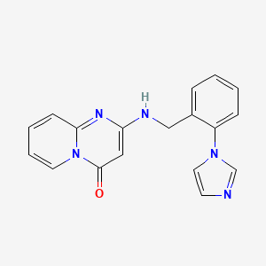 molecular formula C18H15N5O B7631330 2-[(2-Imidazol-1-ylphenyl)methylamino]pyrido[1,2-a]pyrimidin-4-one 